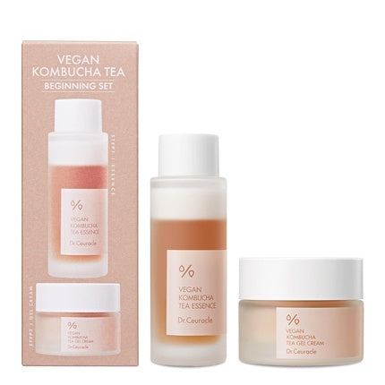 Set Îngrijire Facială Dr. Ceuracle Vegan Kombucha Tea Beginning Set - Esență 1.69 fl oz, Gel Cremă 1.05 oz