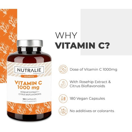 Vitamina C, Nutralie, 1000mg, extract măceș și bioflavonoide