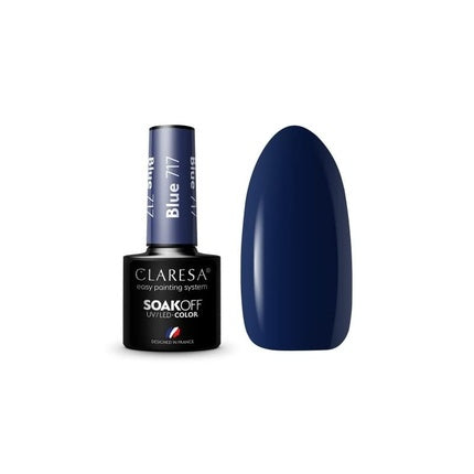 Lac de unghii UV/LED Claresa 717 Blue, albastru marin, 5 ml