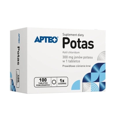 Supliment dietetic Apteo Potassium - 100 tablete, 300 mg potasiu
