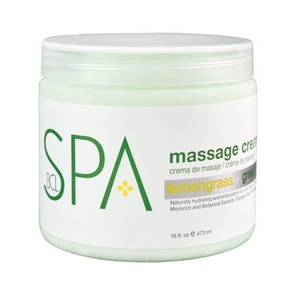Creamă de masaj BCL SPA, Lemongrass & Ceai Verde, 473 ml