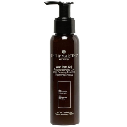 Gel de curățare Philip Martin's Aloe Pure Gel Skin Cleansing Treatment 100ml, ambalaj brun cu pompă neagră