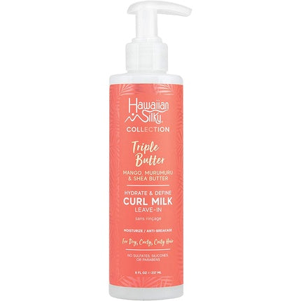 Lapte de păr fără clătire Hawaiian Silky, Triple Butter Collection, pentru păr creț