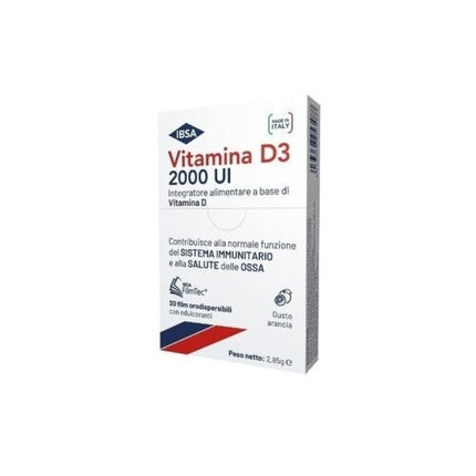 Integrator alimentar pe bază de Vitamina D3, Ibsa Farmaceutici, OroDispensibili Films, 2000 UI, 30 bucăți