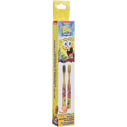 Set periuțe din bambus Spongebob, Take Care, 2 bucăți