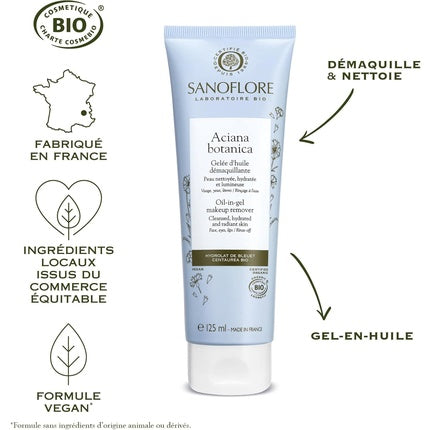 Demachiant Gel, Sanoflore Aciana Botanica, 125 ml, albastru