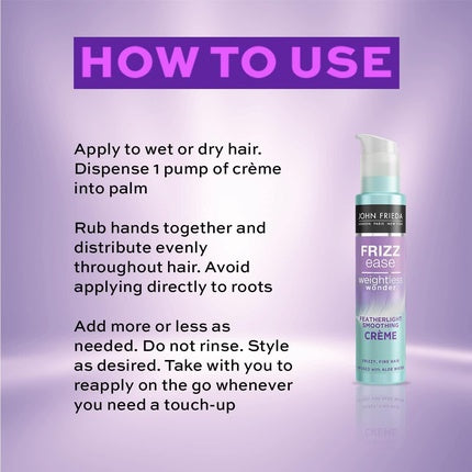 Cremă pentru netezire, John Frieda, Frizz Ease Featherlight, 100ml