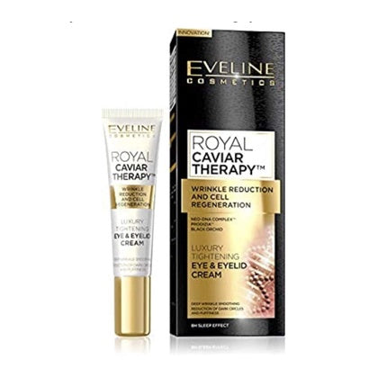 Crema de ochi Eveline Cosmetics Royal Caviar Therapy, anti-riduri și regeneratoare, SPF10, 15ml