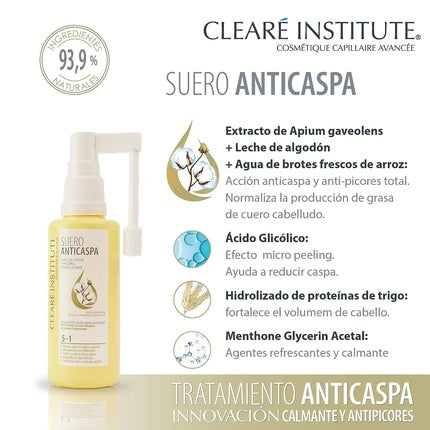 Ser anti-mătreață Clearé Institute, efect micro peeling, 75ml
