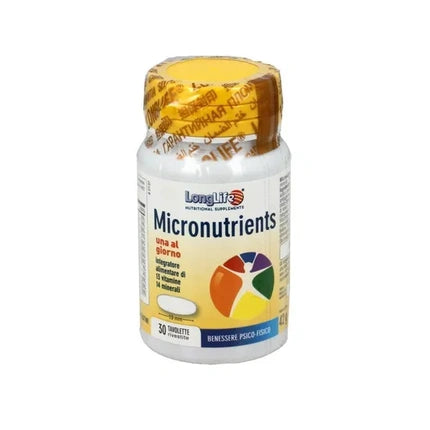 Multivitamină, Phoenix Long Life, Micronutrients, 30 tablete, ambalaj alb cu capac galben