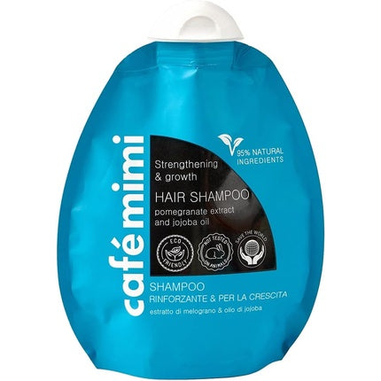 Șampon Cafe Mimi Strengthening & Growth, pachet 250ml, albastru