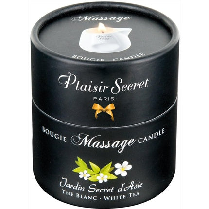 Lumânare de masaj, Plaisirs Secrets, ceai alb, 80 ml
