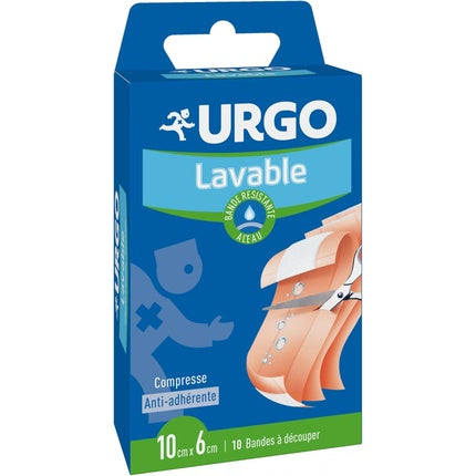 Urgo Washable Water Resistant Strips, Plastru medical Lavabil, 10cm x 6cm