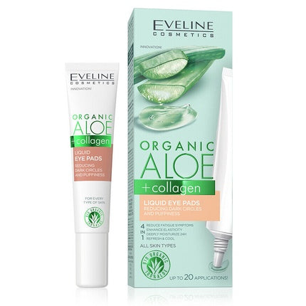 Pads pentru ochi Eveline, aloe organic + colagen, 20ml