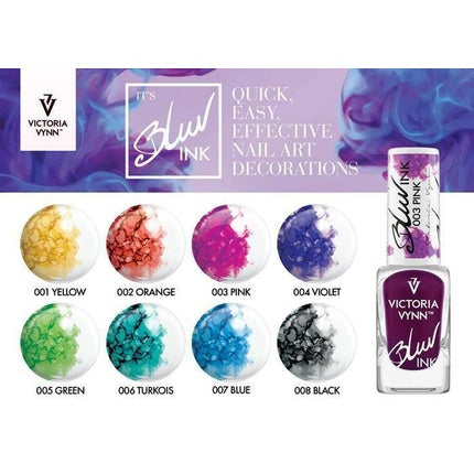 Lacul decorativ pentru unghii Victoria Vynn Metallic Blur Ink Watercolor Marble Smoke Smudge, 10ml