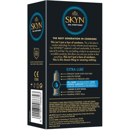 Lubrifiant personal, Skyn, Extra Lubricated, 10 buc