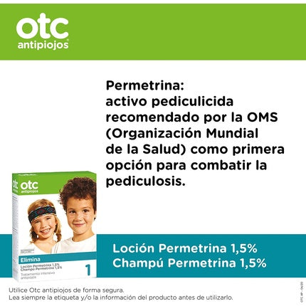 Loțiune și Șampon Permetrină, Otc Antipiojos, Alb-Verde