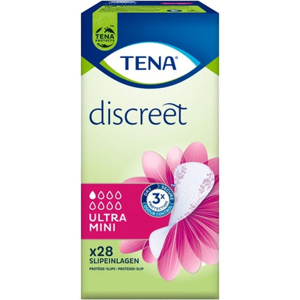 Tena Lady Discreet Ultra Mini Pads, 28 bucăți, culoare alb-roz