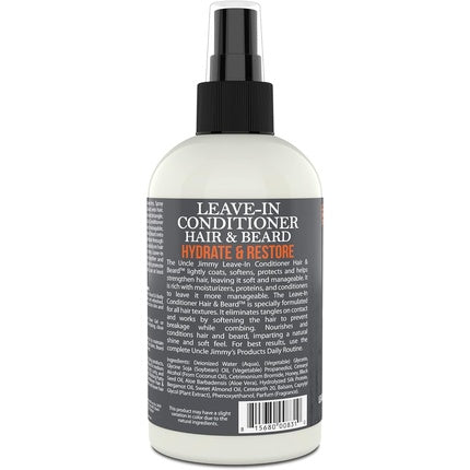 Balsam Leave-In, Uncle Jimmy, 236ml, alb-negru