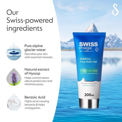 Gel de Spălare Facial Mattifiant Swiss Image - Îngrijire Esențială, 200ml