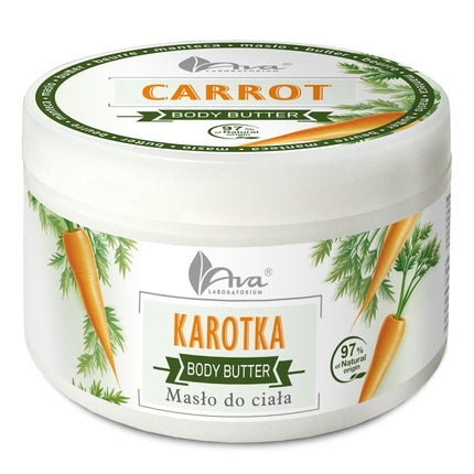 Unt de corp Ava Laboratorium, Morcov 250g, Alb cu design morcov