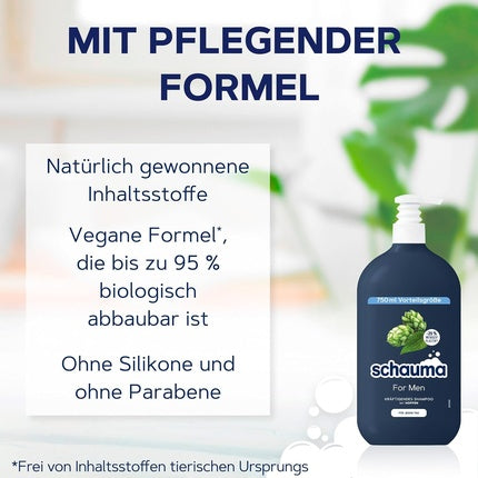 Șampon, Schauma, For Men, 750 ml, albastru