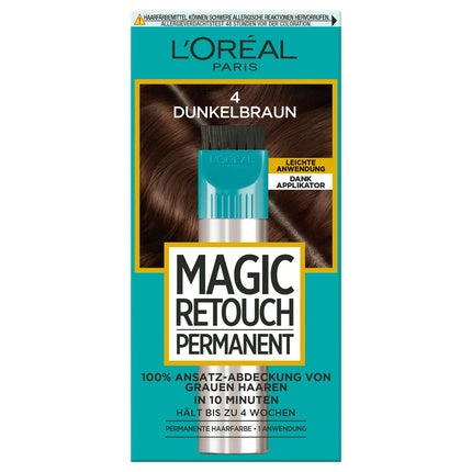 L'Oréal Paris Magic Retouch Permanent, Spray pentru Root Cover Up, Nr. 4 Maro Închis