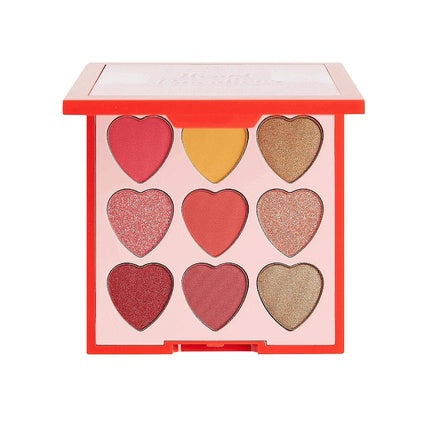 Paleta de ochiuri Makeup Revolution Heartbreaker Courage, 9 culori, ambalaj inimioare