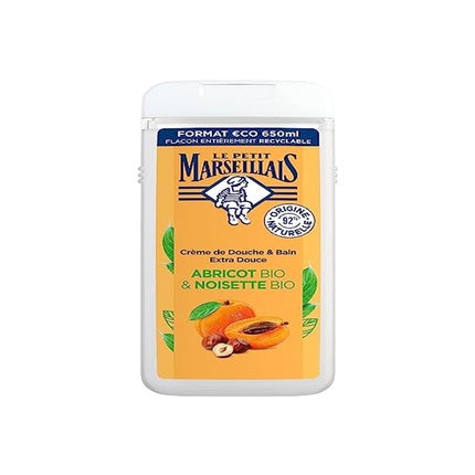 Cremă de duș și baie Le Petit Marseillais cu caisă și nucă, 650 ml