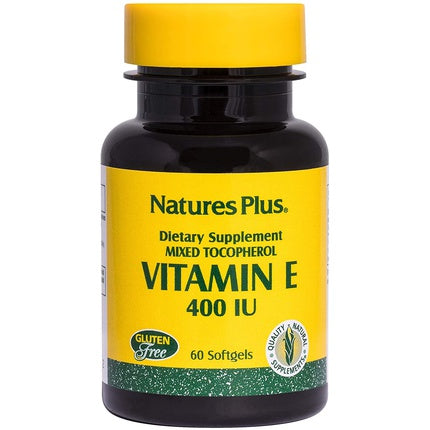 Nature's Plus Vitamin E Mixed Tocopherols 400 IU Softgel, 60 capsule