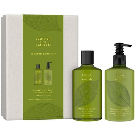 Set Cadou Săpun de Mâini, Scottish Fine Soaps Naturals, Coriander & Lime Leaf, 300ml + 250ml, Verde