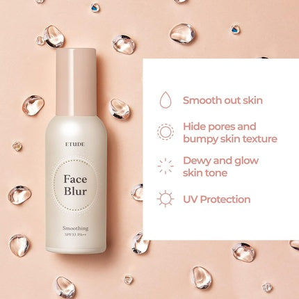 Primer ETUDE HOUSE Face Blur Smoothing SPF 33 PA++ Coral Base cu protecție UV și textură netezitoare