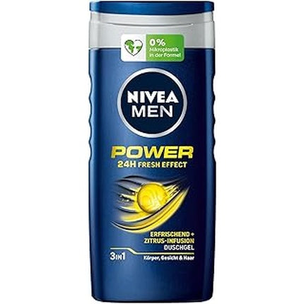 Gel de duș Nivea Men Power 24h Fresh Effect 3 în 1, 250ml