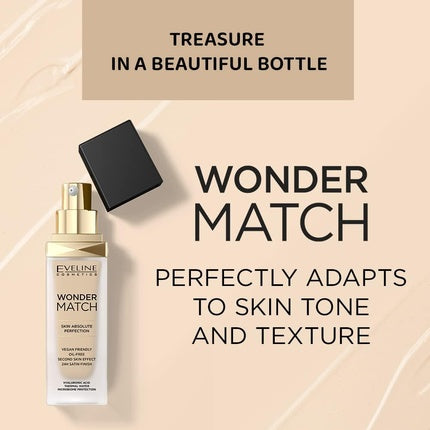 Fond de ten, Eveline Cosmetics, Wonder Match, nuanta Cool Beige, 30 ml