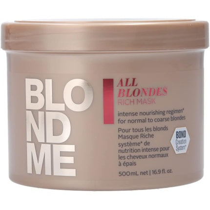 Masca par, Schwarzkopf Blondme Keratin Restore, 500ml