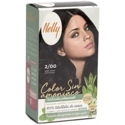 Culoare permanentă pentru păr, Nelly, Ammonia-Free Hair Color 2/00 Deep Black