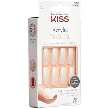 Unghii false KISS Salon Acrylic Natural Collection, lungime L, 28 bucăți