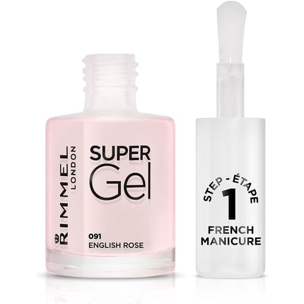Rimmel London Super Gel French Manicure 12ml English Rose, Culoare Roz Pal