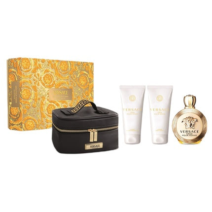 Set Parfum Versace Eros, Cadou Masculin cu Trusă de Toaletă, 100ml + 100ml + 100ml