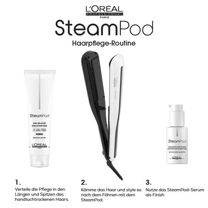 Cremă activată cu abur L'Oréal Professionnel SteamPod pentru păr gros, 150ml