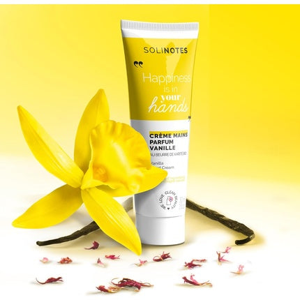 Crema de mâini Solinotes Vanilie, 83 g, ambalaj tub alb-galben
