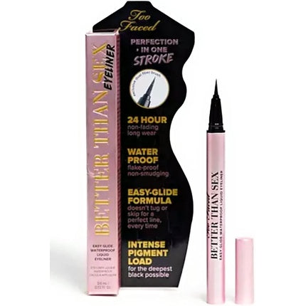 Eyeliner Too Faced, Better Than Sex, negru, waterproof