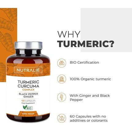 Capsule curcuma, Nutralie, 120 buc, bio