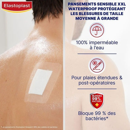 Elastoplast Waterproof XXL Sterile Plaster - Pack of 5, Bandaje adezive, albastru/transparent