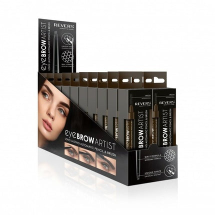 Creion pentru sprâncene Revers Eyebrow Artist, Dark Brown, cu perie integrată