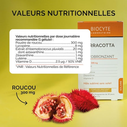 Supliment Autobronzant, Biocyte, Terracotta, 30 Capsule