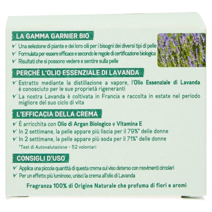 Cremă de față anti-rid, Garnier Bio, lavandă, 50ml