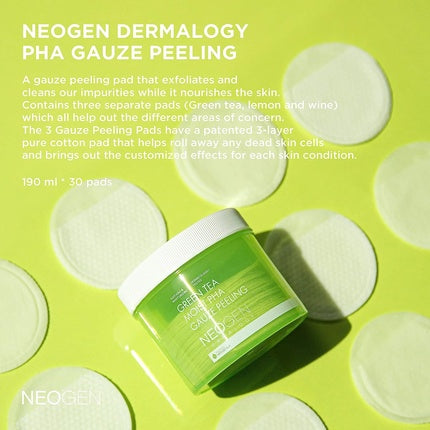 Exfoliant Față, Dermalogy, Ceai Verde, 30 bucăți