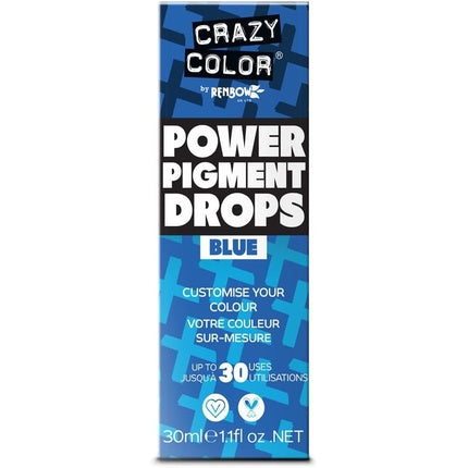 Culoare pentru păr Crazy Color Power Pigment Drops Blue 30ml