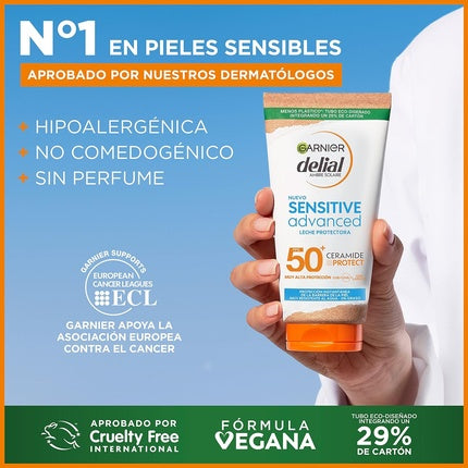 Cremă solară, Garnier Delial, Sensitive Advanced, SPF 50+